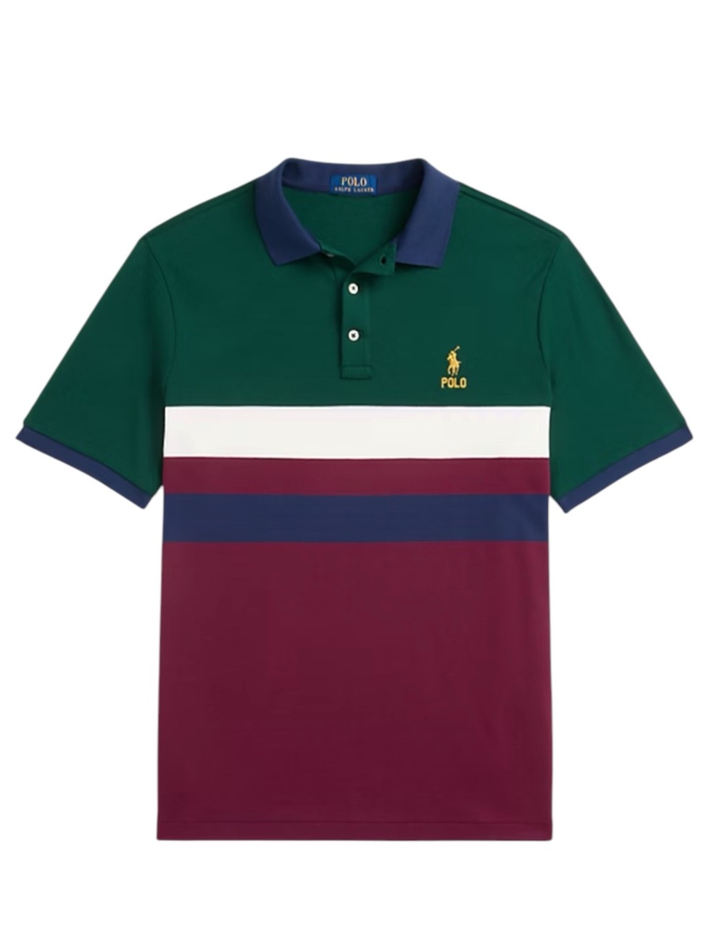NWT Polo Ralph Lauren Classics Short Sleeve Polo In Green Multi Burgundy Size 5X